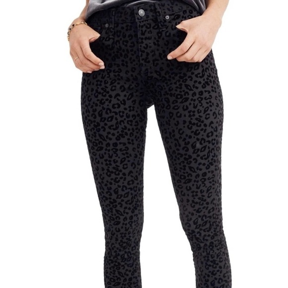 Madewell High Waist Velvet Cheetah Print Pants‎ Size 26 NWT - Picture 3 of 9